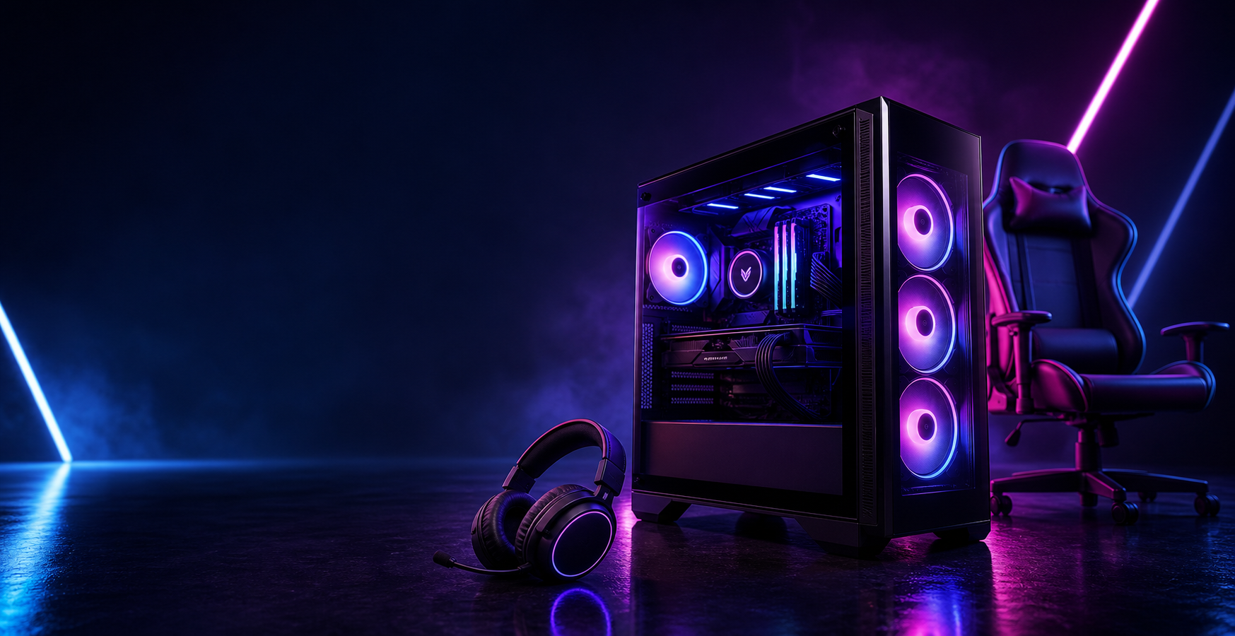 RGB gaming PC setup
